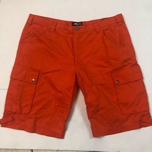 Pelle Pelle Premium Denim Mens Flame Orange Cargo Shorts Waist 44